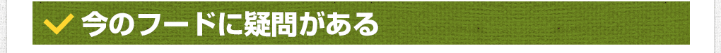 今のフードに疑問がある