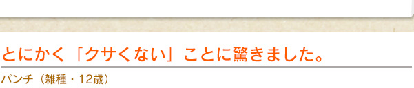 とにかく「クサくない」ことに驚きました。