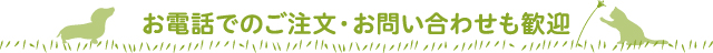 お電話でのご注文・お問い合わせも歓迎です